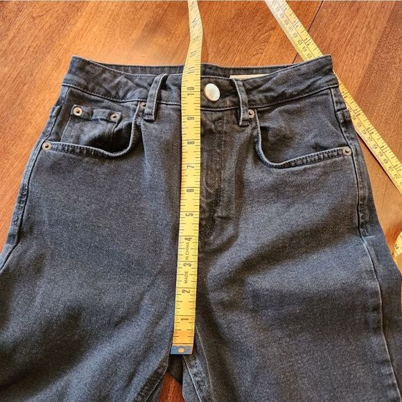 Asos black denim straight‎ leg jeans size 25 - Picture 4 of 7